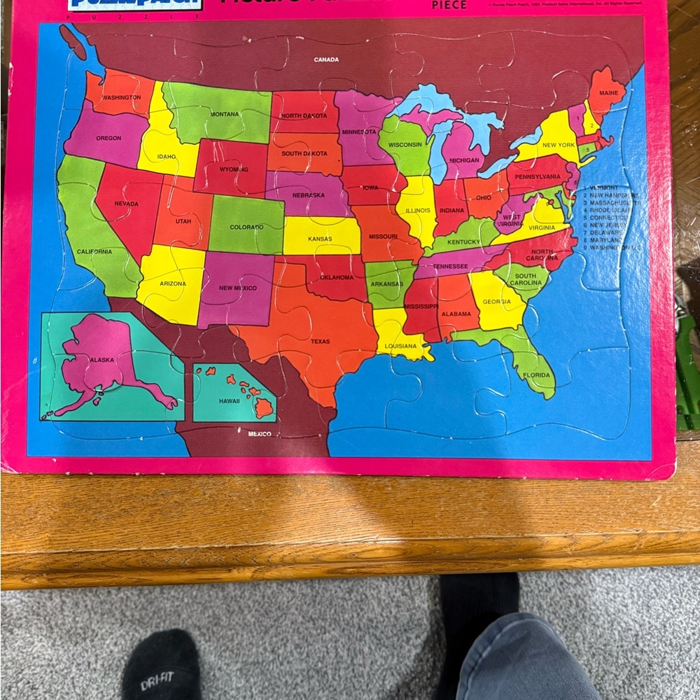 Vintage - Puzzle Patch - 25 Piece Picture Puzzles map of the United States 1992
